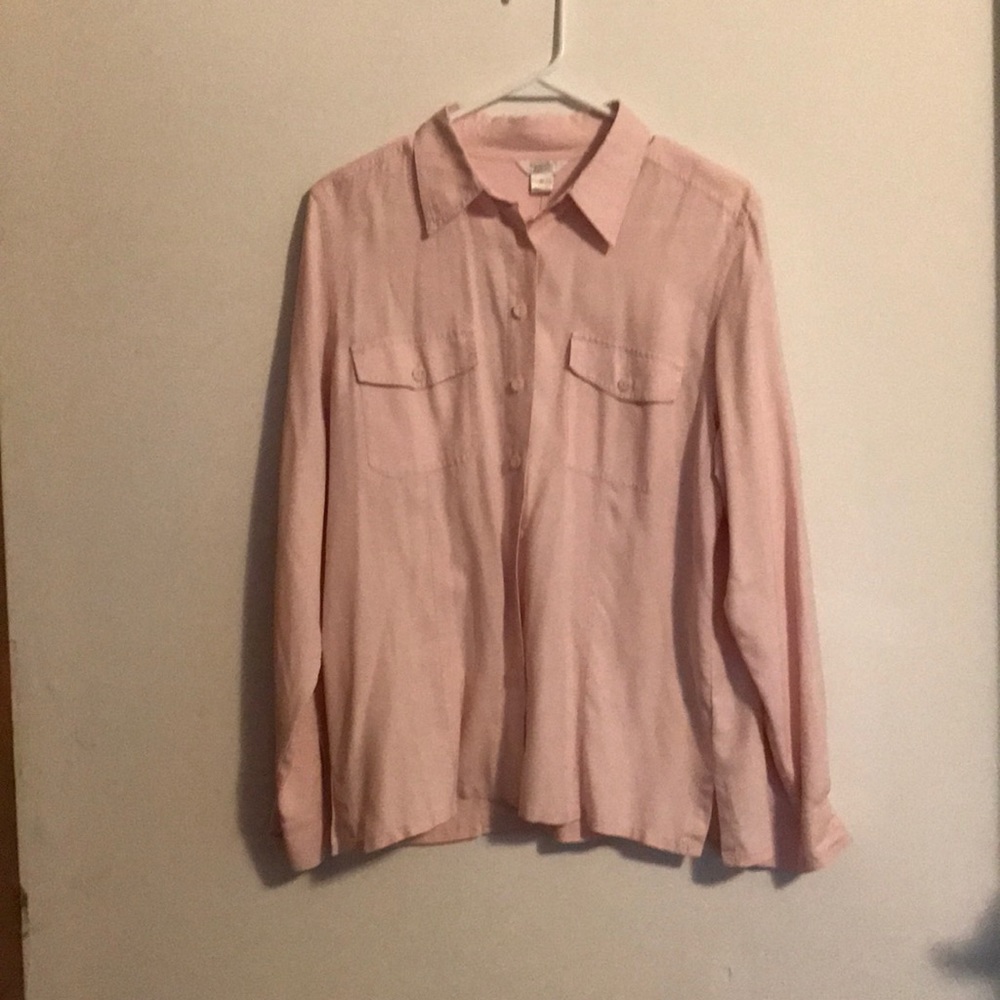 Christopher and banks silk button up shirt